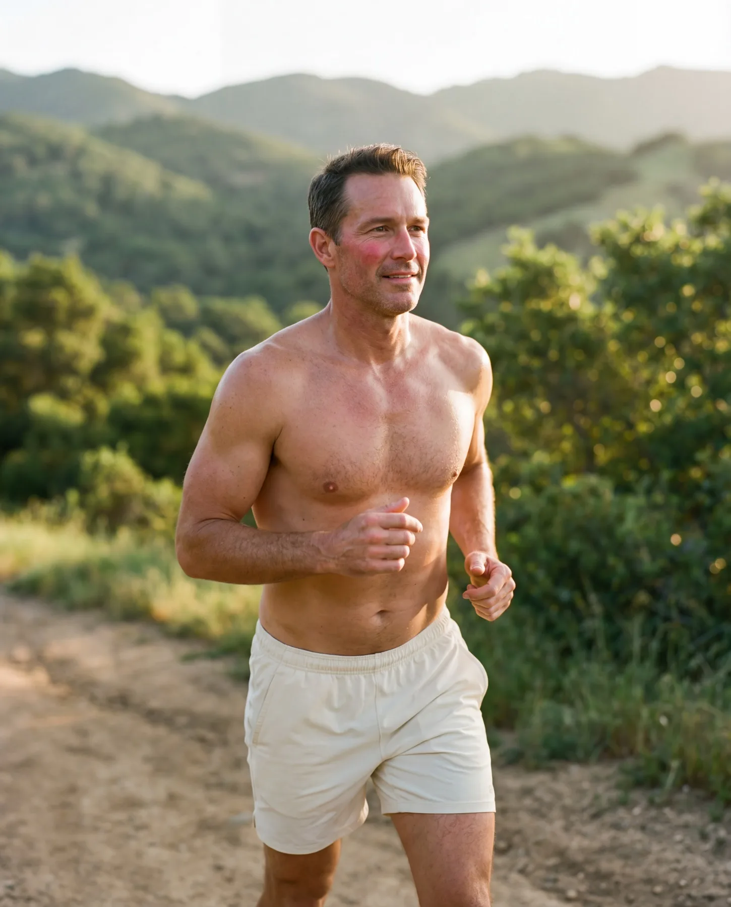 Fit active man in his 40s after a run